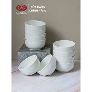 Set 5 Chén sứ ăn cơm Sứ Trắng Minh Long 11.5 cm (Minh Long 1 - Dòng Camellia có logo hkm