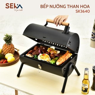 Bếp nướng than hoa BBQ gấp gọn mang đi du lịch dã ngoại cắm trại ngoài trời, tiện lợi mang theo SEKA (mua 1 tặng 1)