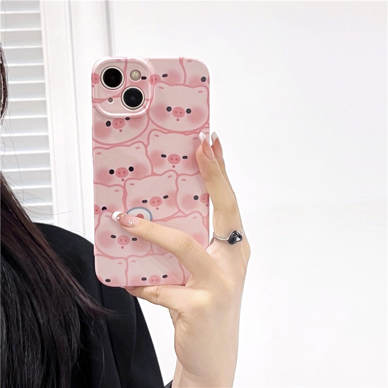 Ốp Lưng iPhone Nhựa Cứng Bóng Hình Heo Hồng Cho iPhone 7 Plus / X/ Xs/ Xs Max/ 11/12/13/14 Pro Max - A Mẫn Sài Gòn