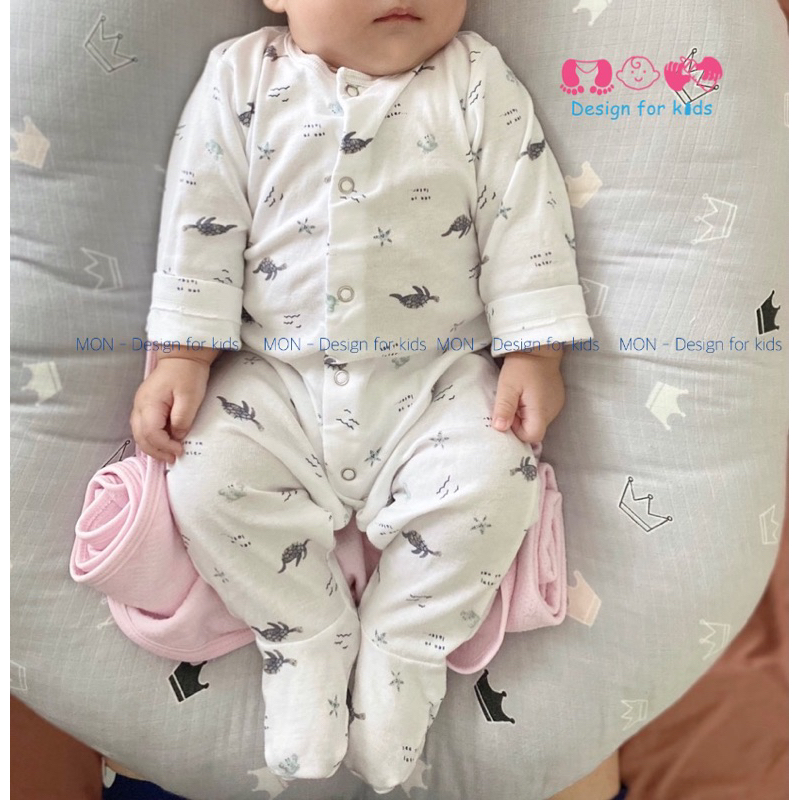 Sleepsuit CÚC BẤM bộ body dài tay liền tất hàng xuất dư cho bé yêu