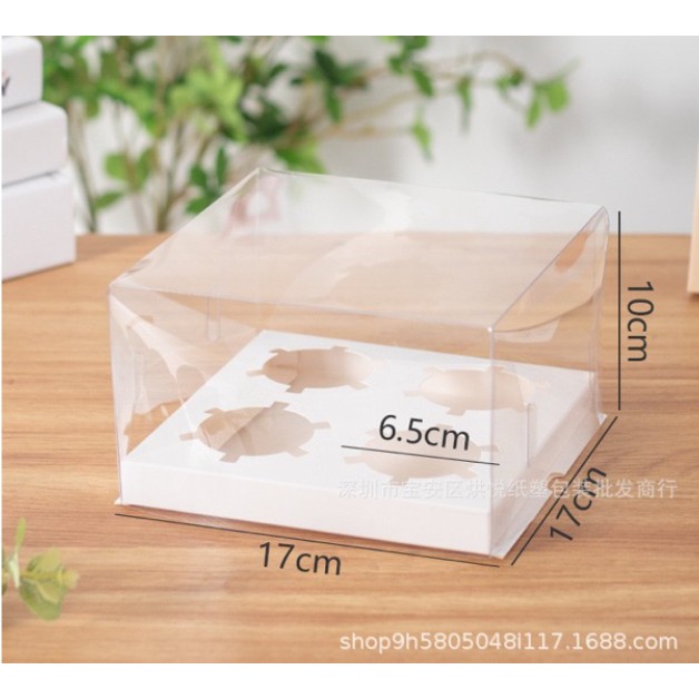 Hộp Mica Trong Suốt đựng bánh cupcake