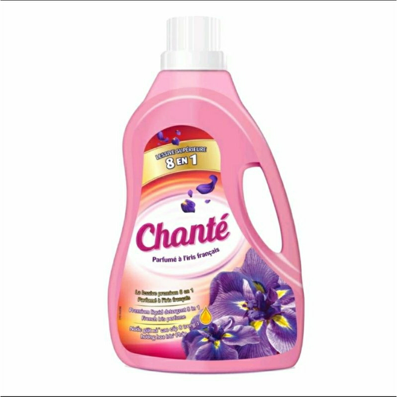 Nước Giặt Xả Chanté Cao Cấp 8 Trong 1 Hương Hoa Hồng Pháp Chai 3.4kg