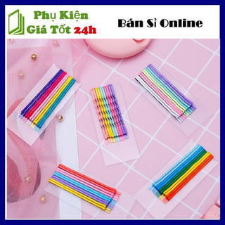 Set 10 kep tăm nhiều màu sắc kiểu dáng hàn quốc dễ thương, kep ghim cài tóc mini tiện dụng sử dụng
