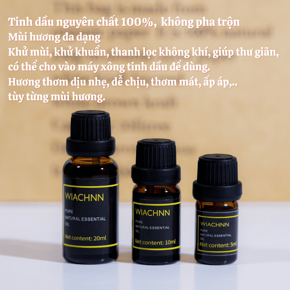 Tinh Dầu Nguyên Chất Thiên Nhiên WIACHNN 50ml Tinh Dầu Xông Phòng, Làm Nến Thơm Khử Mùi