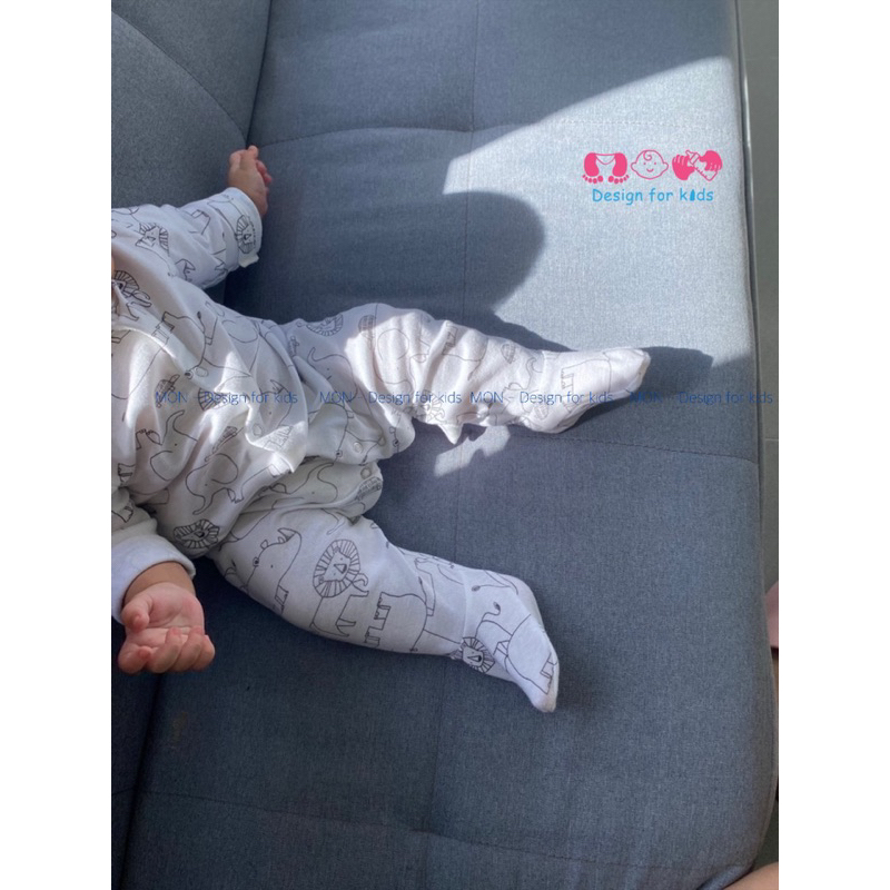 Sleepsuit KHÓA KÉO và CÚC BẤM bộ body dài tay liền tất hàng xuất dư cho bé yêu