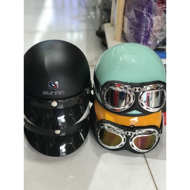 Mũ bảo hiểm nửa đầu chính hãng SUNDA 136 halya trơn nhiều màu