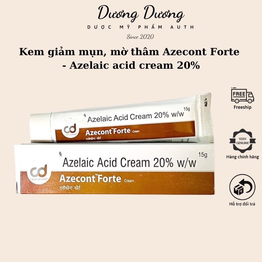 Giảm mụn, mờ thâm Azecont forte Cream 20% 15g