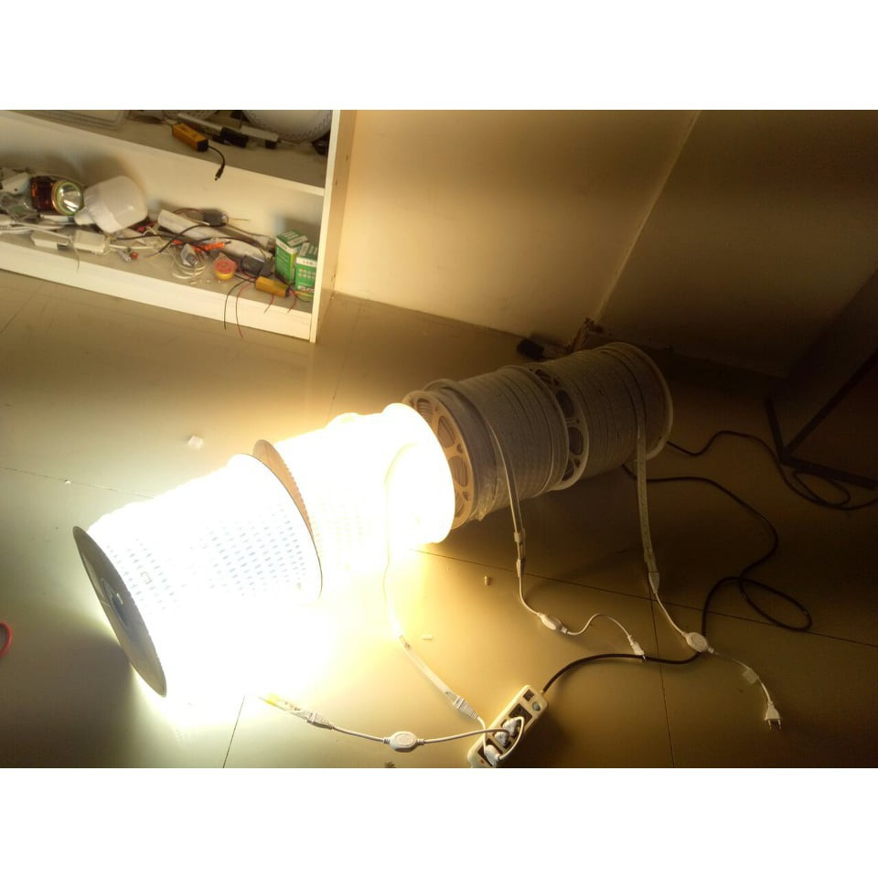 Dây đèn LED đôi loại xịn 2835 ánh sáng Vàng, mạch led lõi sợi đồng bọc ngoài vỏ nhựa silicone dẻo siêu chắc chắn