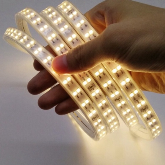 Dây đèn LED đôi loại xịn 2835 ánh sáng Vàng, mạch led lõi sợi đồng bọc ngoài vỏ nhựa silicone dẻo siêu chắc chắn