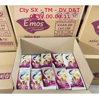 [COMBO 10 GÓI] Khăn giấy vuông E'mos