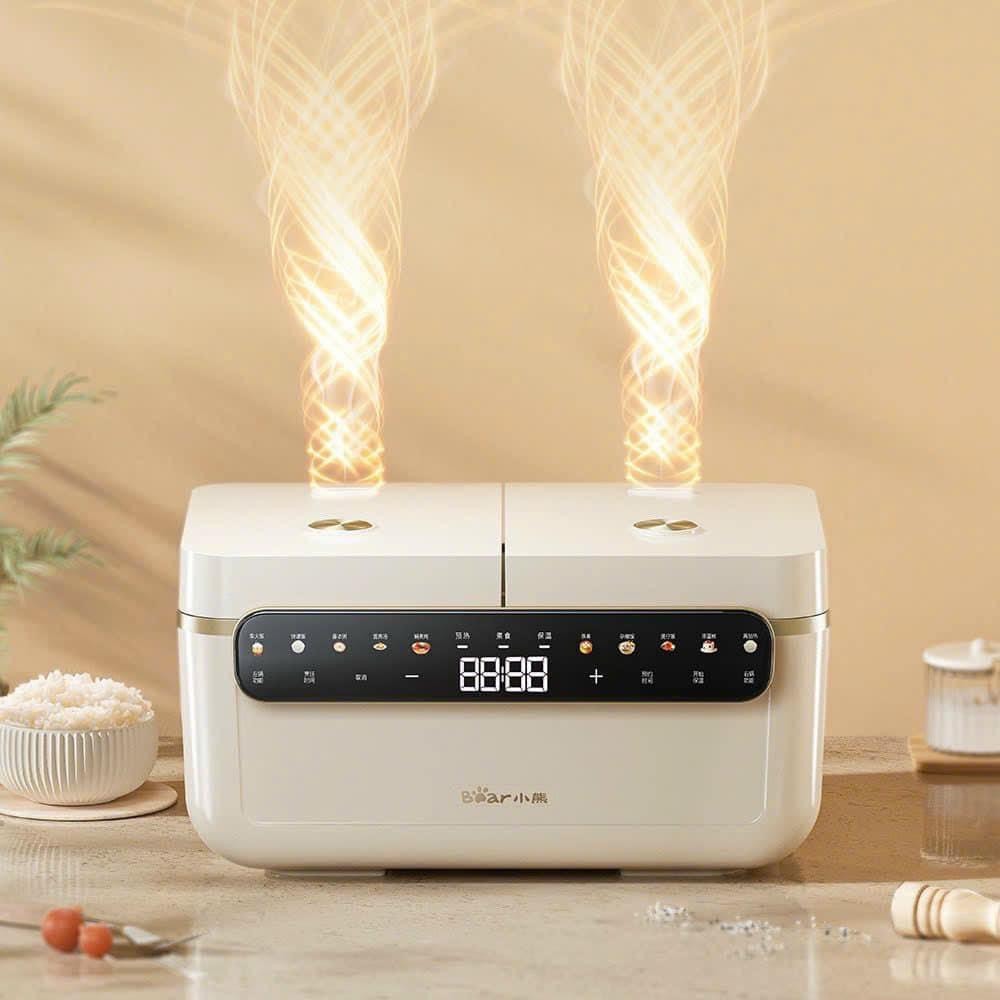 Nồi cơm đôi hai ngăn Bear DFB-Q40T5 đa năng siêu tiện lợi 10 chế độ - BH 12 tháng