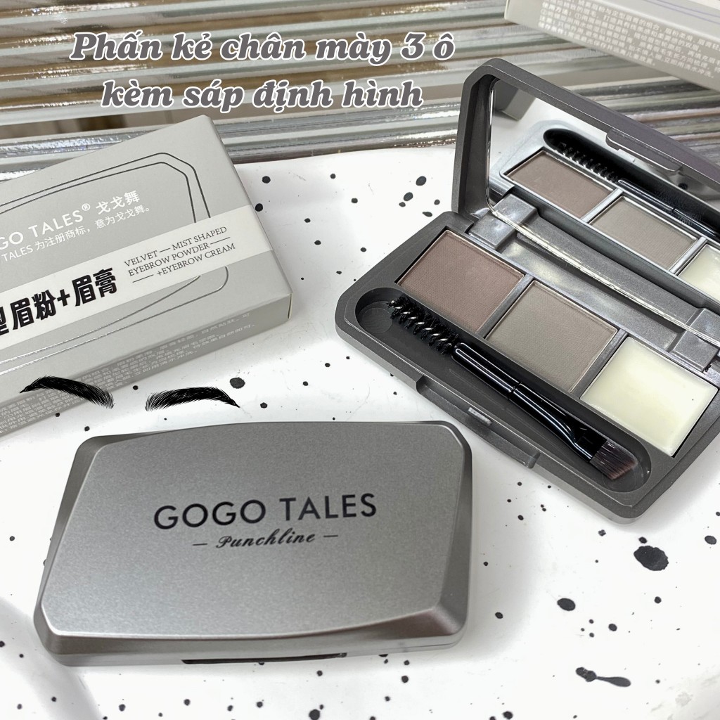 Kẻ chân mày dạng bột 3 ô, kèm sáp định hình GOGO TALES GT583