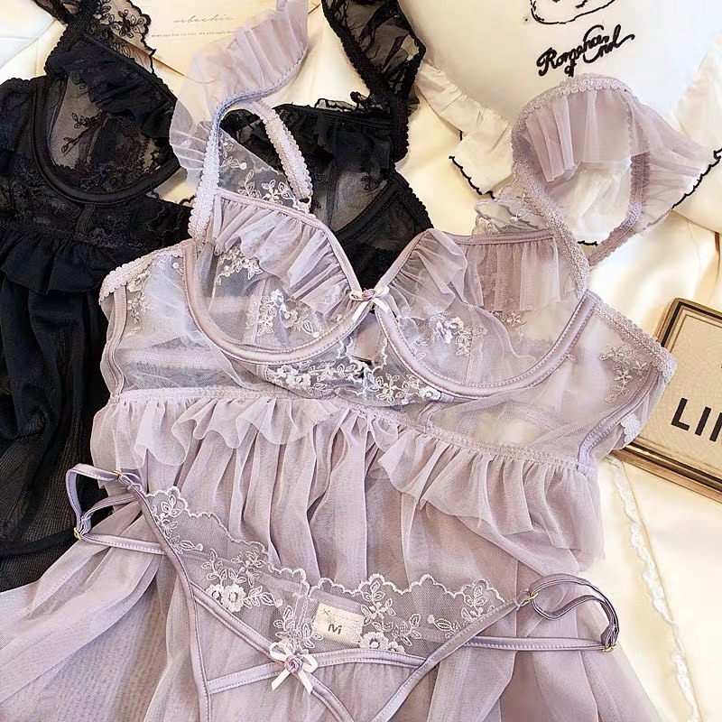 Váy ngủ voan xuyên thấu có gọng nâng đẩy ngực siêu sexy THE CELYNBRA - V77