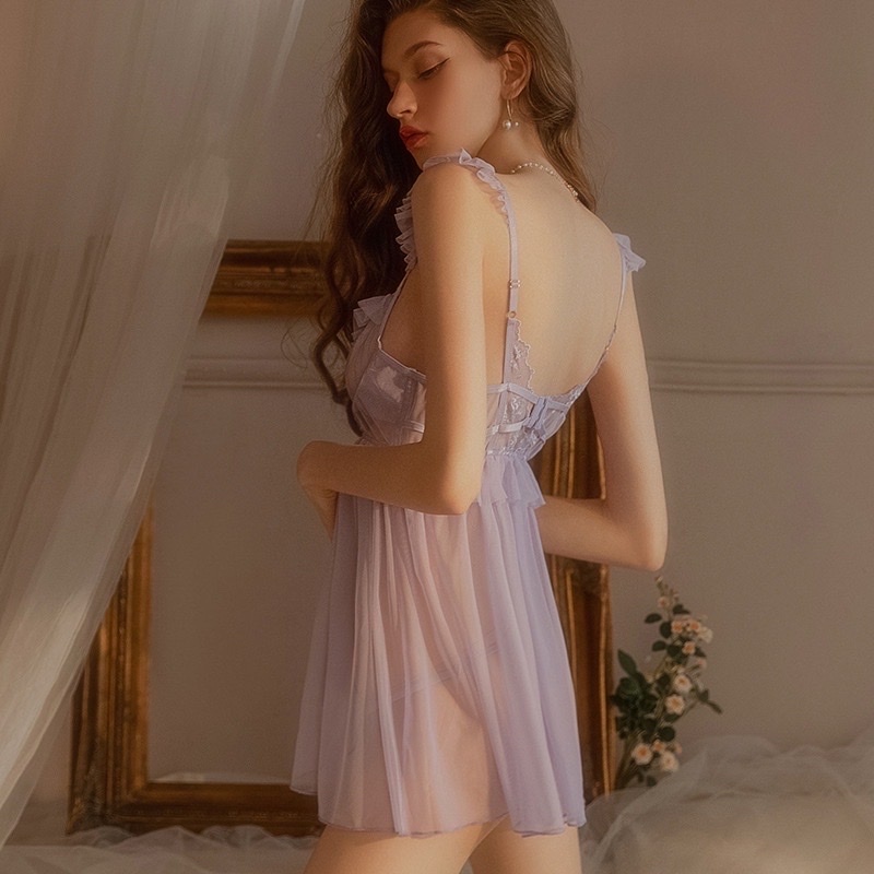 Váy ngủ voan xuyên thấu có gọng nâng đẩy ngực siêu sexy THE CELYNBRA - V77