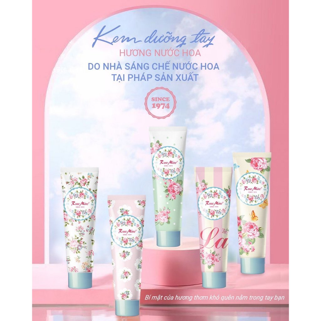 Kem dưỡng da tay hương nước hoa Rose Mine Perfume Hand Cream tuýp 60ml
