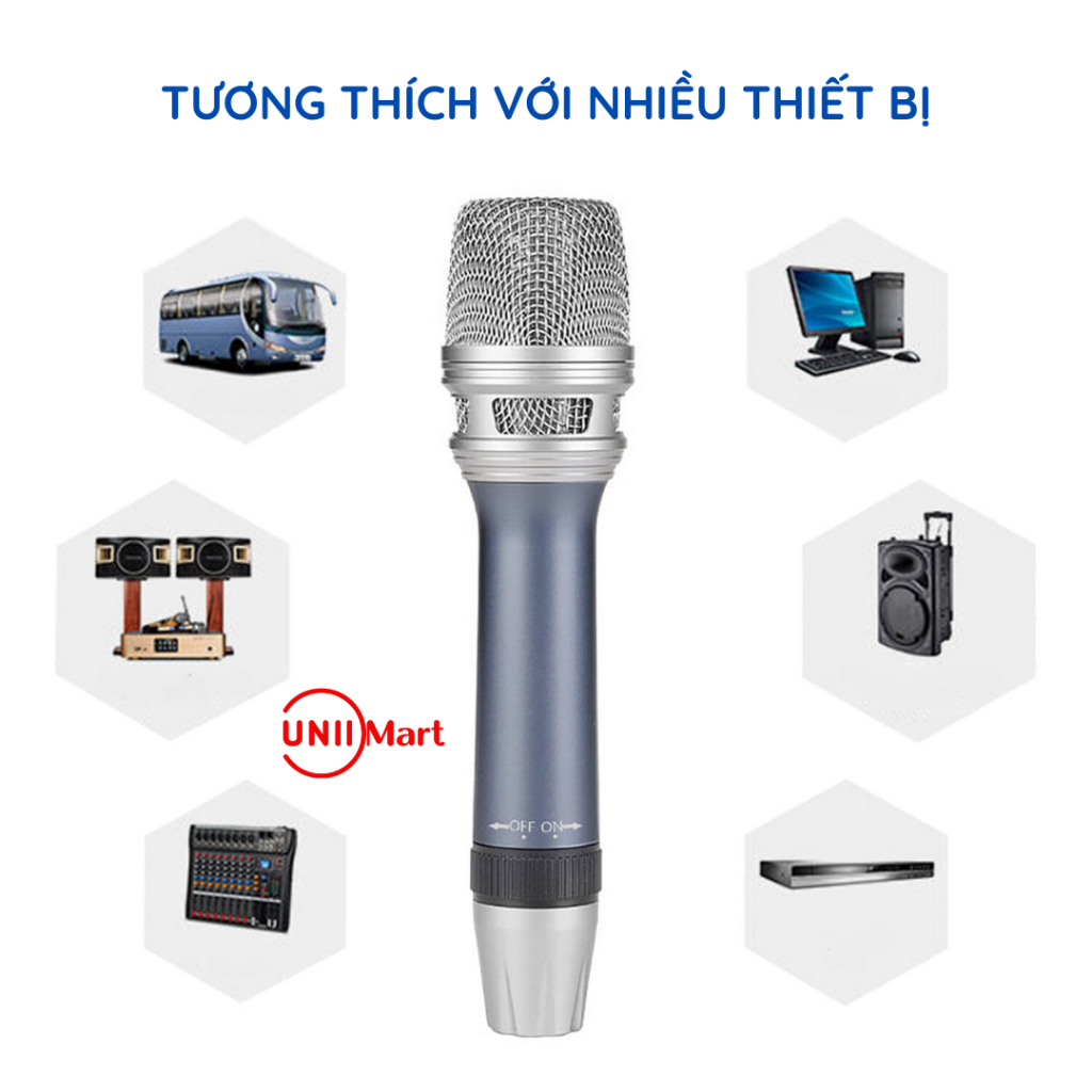 Micro KAW K820 chuyên nghiệp, micro hát Karaoke dây siêu dài, chống hú, chống vọng bắt âm cực nhạy - Bảo hành 1 đổi 1