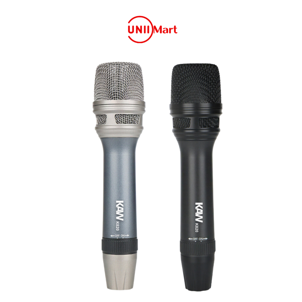 Micro KAW K820 chuyên nghiệp, micro hát Karaoke dây siêu dài, chống hú, chống vọng bắt âm cực nhạy - Bảo hành 1 đổi 1