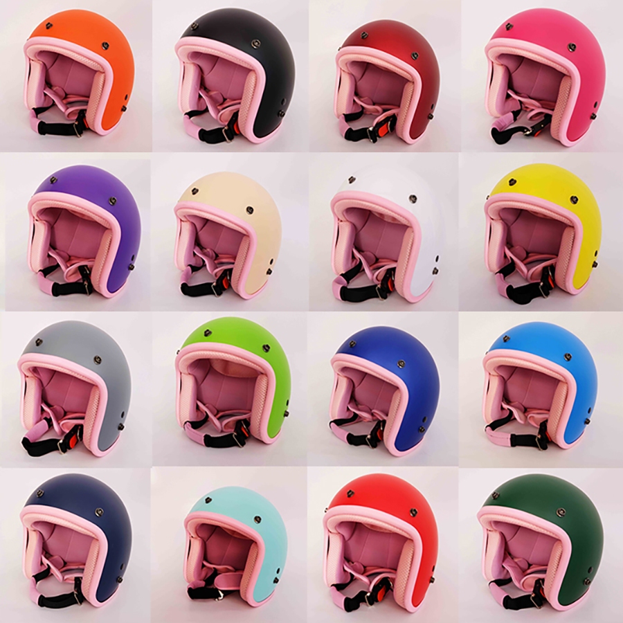 Mũ Bảo Hiểm 3/4 đầu Lót Màu Cao Cấp Như Hình - Hàng CTY-Cam Kết Chất Lượng Giống Hình 100%