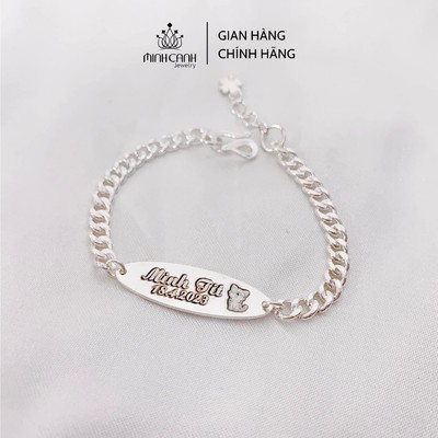 Lắc Tay Thanh Bạc Miễn Phí Khắc Tên Cho Bé - Minh Canh Jewelry