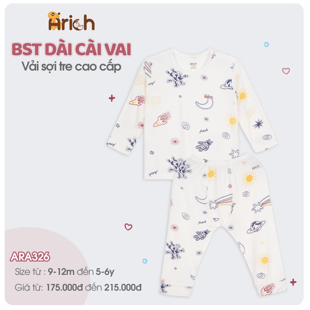 Bộ dài cài vai hoạ tiết thương hiệu Arich