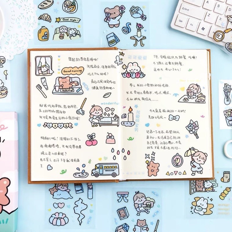 Sticker 50/100/200 tấm tách lẻ không hộp siêu cute