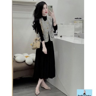 Set áo dạ váy đen siêu hot