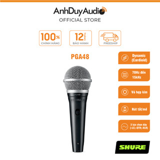  Micro Shure PGA48-QTR - Hàng chính hãng - Micro karaoke có dây Shure tuyệt vời cho biểu diễn âm nhạc và hát Karaoke 