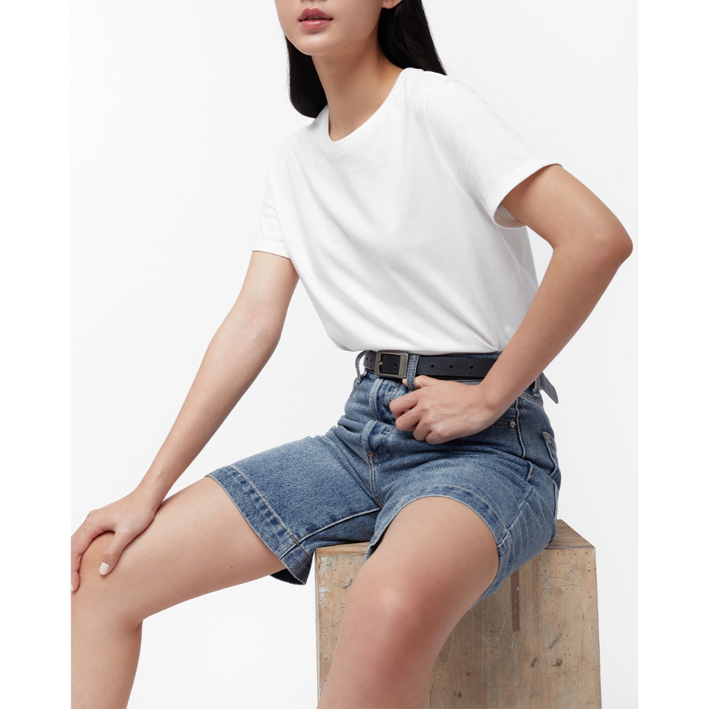 TheBlueTshirt - Quần shorts jeans nữ - Dad Shorts - Origin Blue