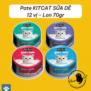 Pate sữa dê tươi KITCAT Goat Milk - pate sữa dê cho mèo con - pate mèo trưởng thành - lon 70g | phinthecat