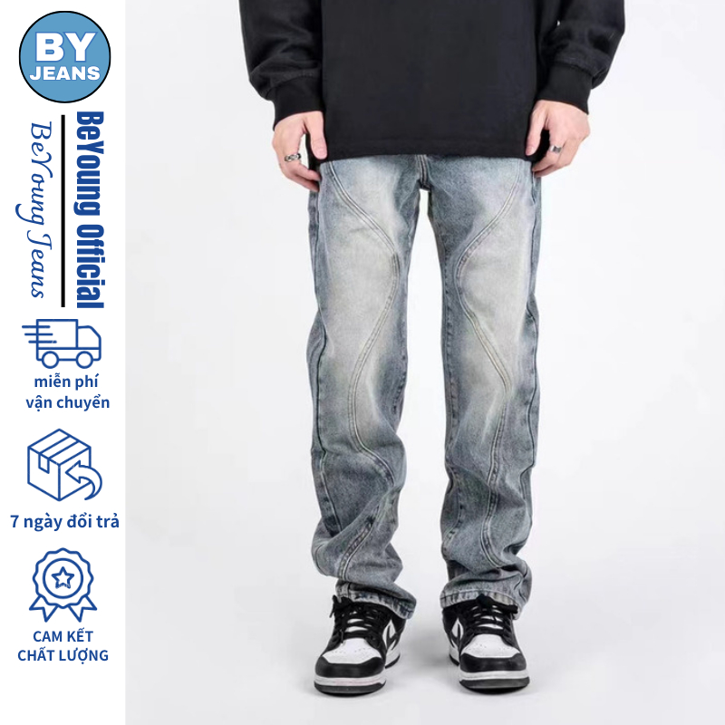 quần jean nam kiểu ống suông, quần ống đứng jean nam ống rộng Unisex cao cấp đẹp style hàn quốc