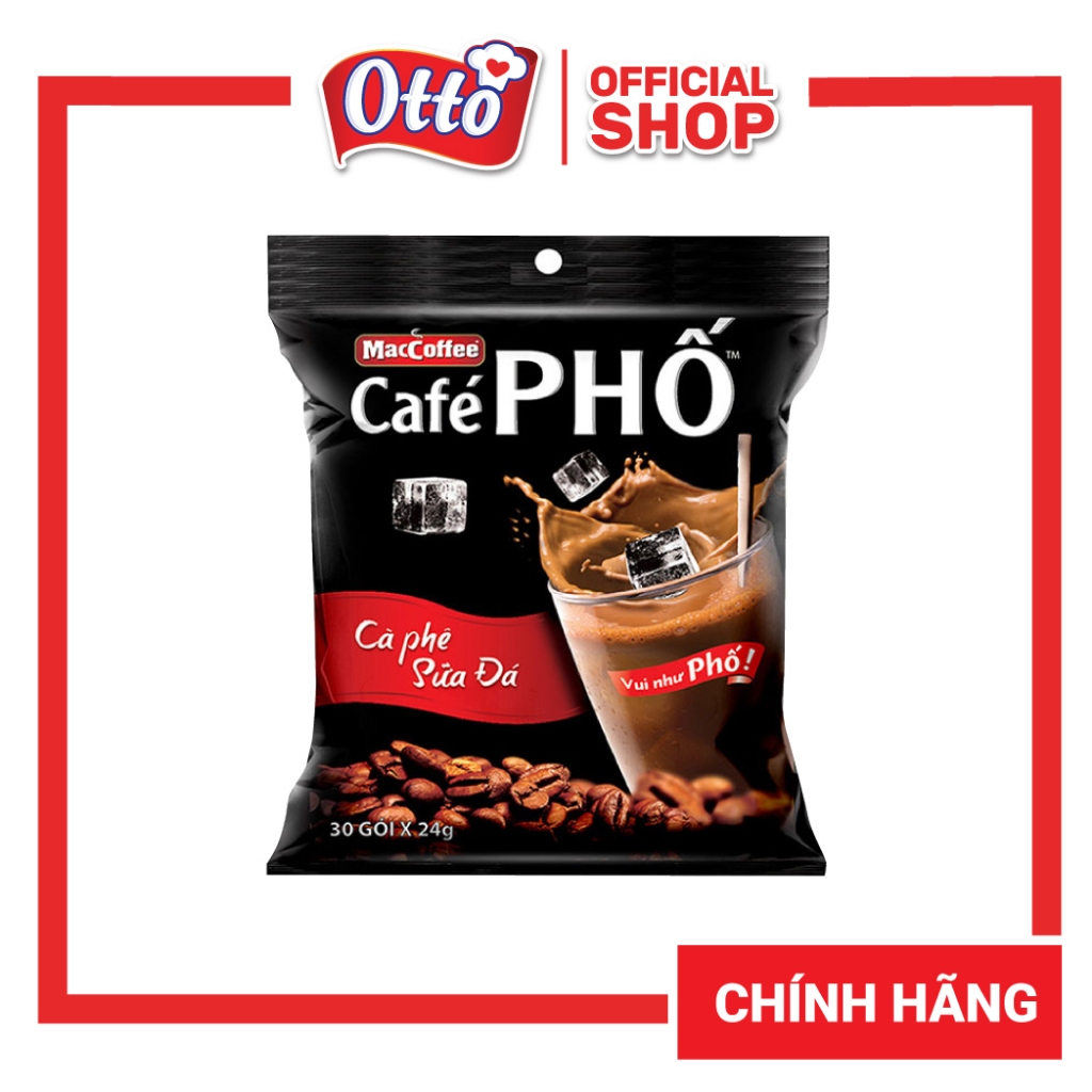 DATE 08.2025 | Túi Cà phê Phố Cà phê Sữa Đá - MacCoffee (30 GÓI x 24g) | Cà phê hoa tan | Cà phê gói