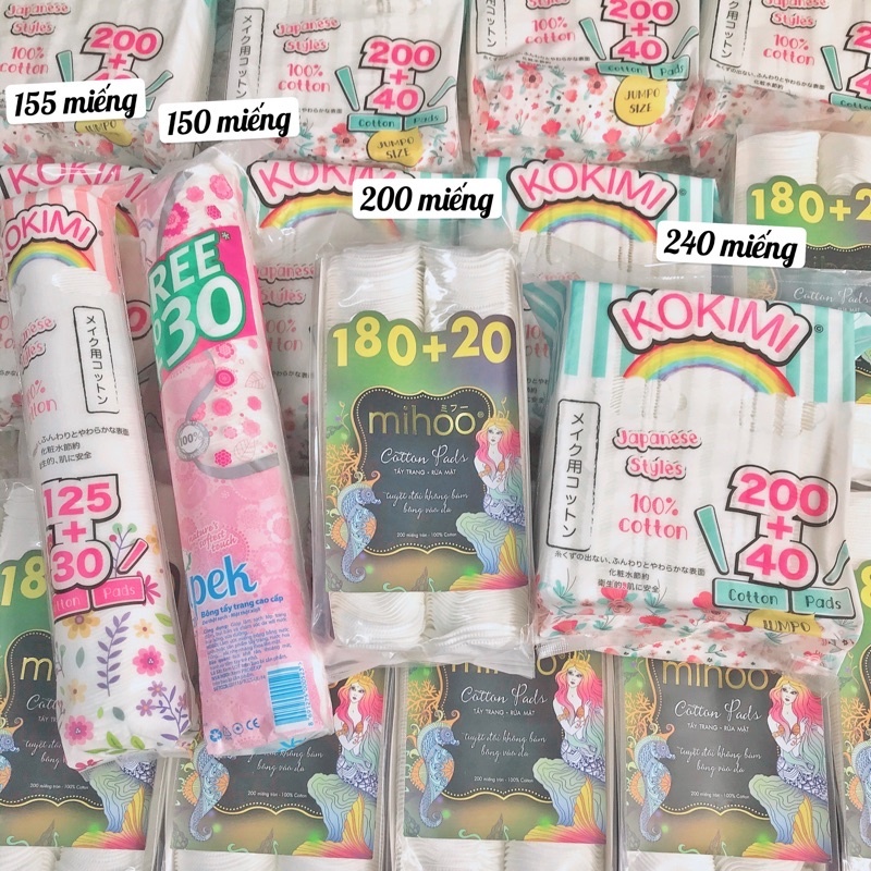 Bông Tẩy Trang Mihoo Kokimi 100% Cotton Pads