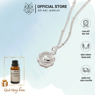 Dây chuyền bạc nữ hình trái tim, mặt dây chuyền tròn phối trái tim CUTE HEART collection - SÓI BẠC Jewerly