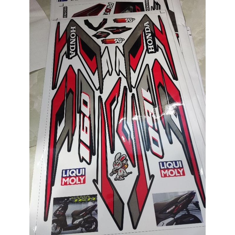 Tem rời Vario 160 - mẫu mới 2023 chỉ đỏ trắng cho xe đen Quyen Decal