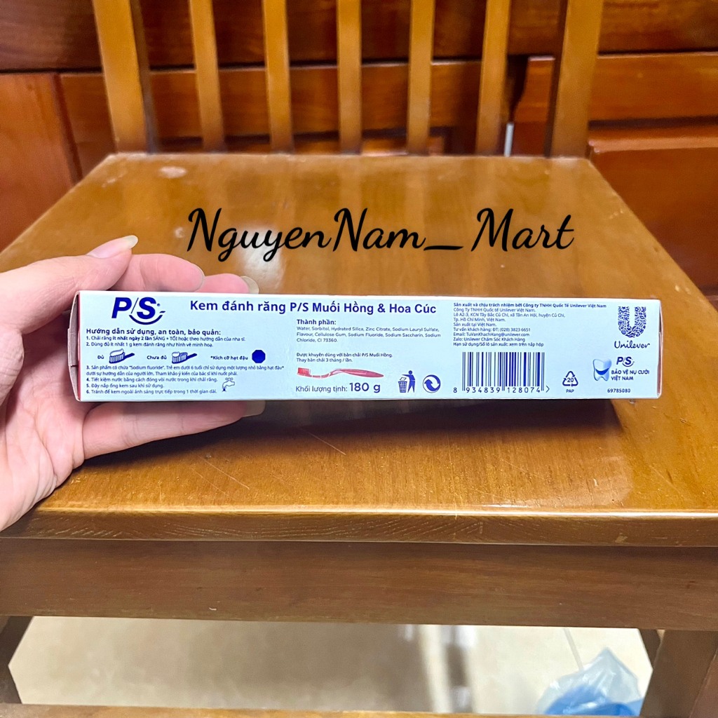 Kem đánh răng PS Muối Hồng và Hoa Cúc 180g