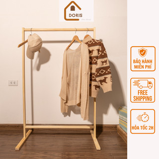Kệ treo quần áo thanh đơn phong cách Hàn Quốc, chất liệu gỗ thông cao cấp DORIS ACCESSORIES