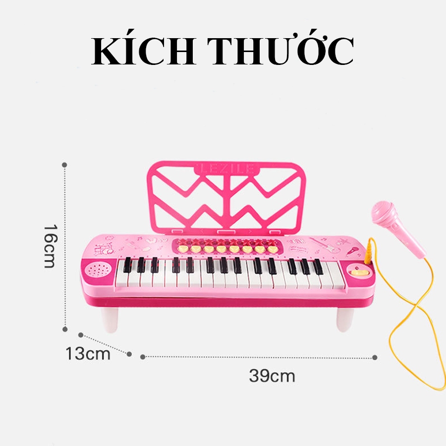 Đàn piano cho bé kèm micro có đèn và nhạc