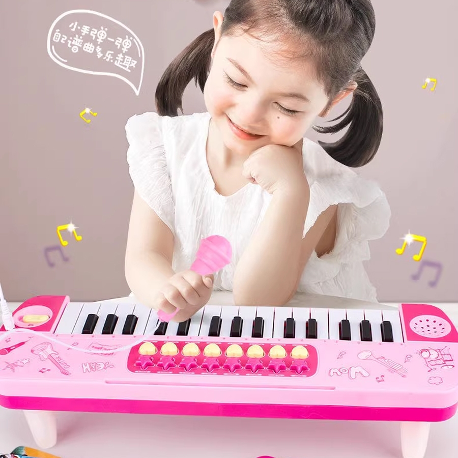 Đàn piano cho bé kèm micro có đèn và nhạc