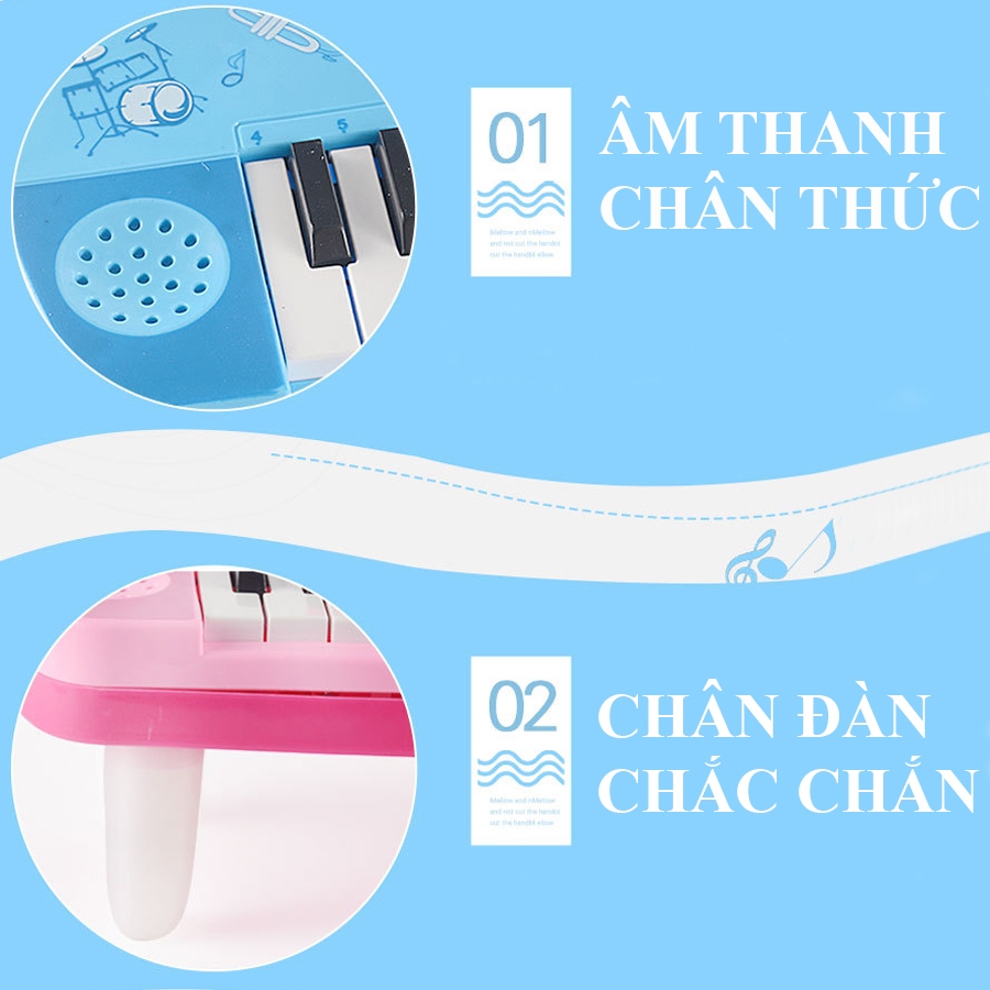 Đàn piano cho bé kèm micro có đèn và nhạc