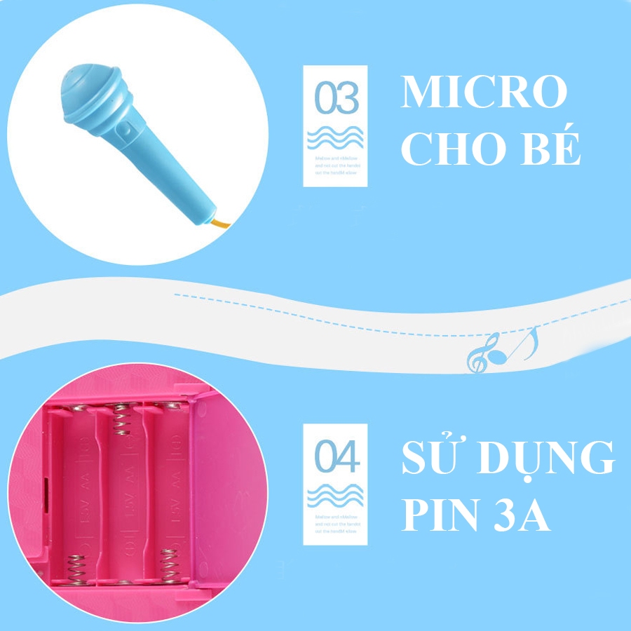 Đàn piano cho bé kèm micro có đèn và nhạc