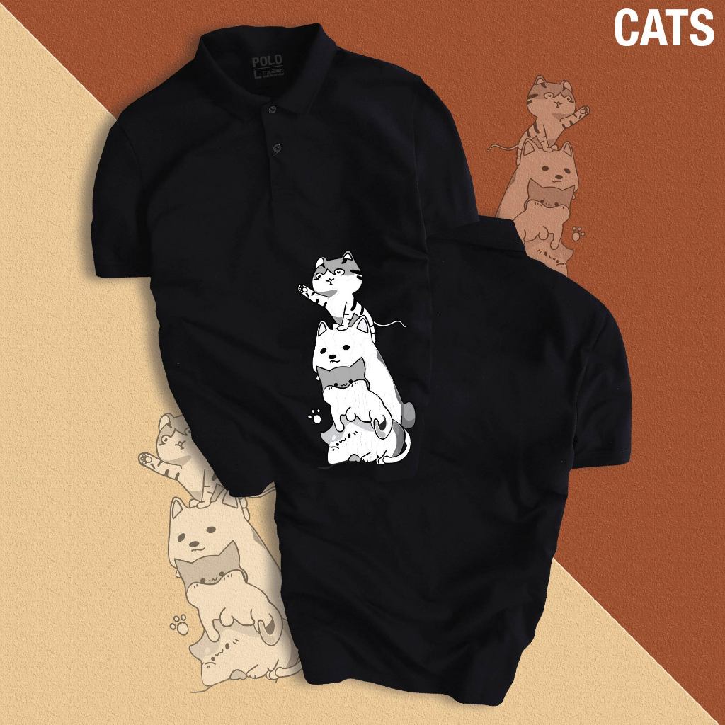 Áo thun POLO MÈO CATS đáng yêu chuẩn form, dễ phối đồ