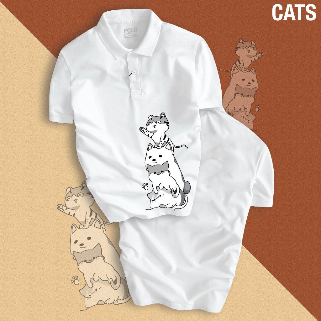 Áo thun POLO MÈO CATS đáng yêu chuẩn form, dễ phối đồ