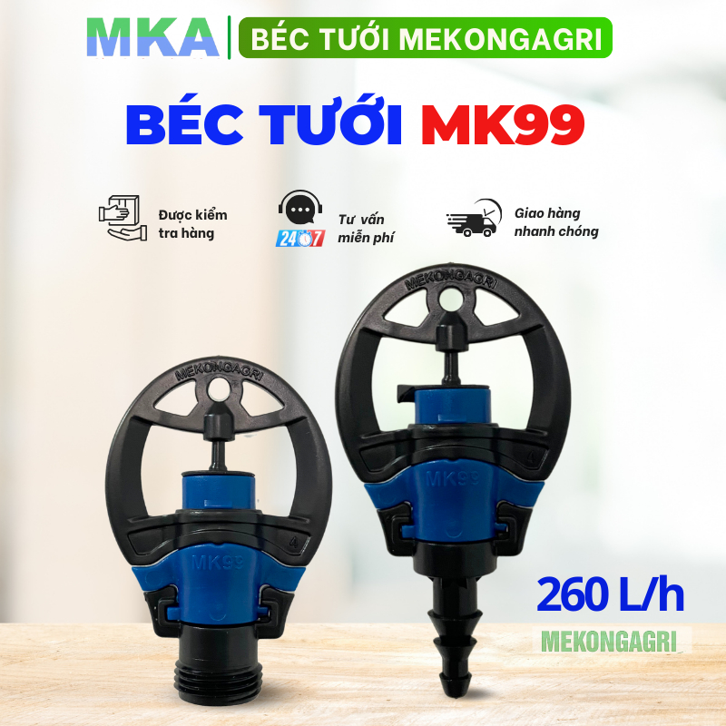 Béc tưới MK99 Mekongagri nhiều lưu lượng bẻ chỉnh bán kính (bảo hành 5 năm)