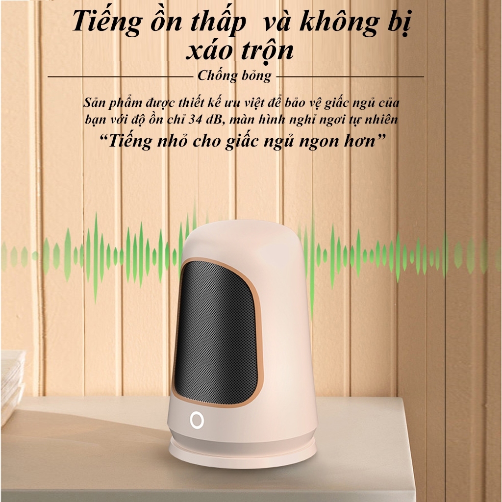 Máy sưởi ấm phòng để bàn N2, Quạt sưởi cầm tay mini cho bé chống đổ, Đèn sưởi công suất 1200W an toàn chống khô da