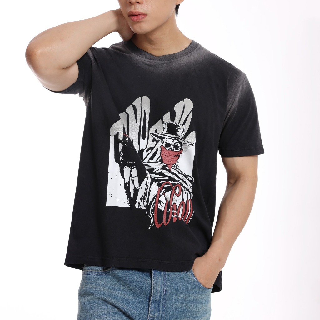 Áo thun nam ICDN Cowboy Wild West chất Cotton dày dặn mềm thoáng mát - ATID0229