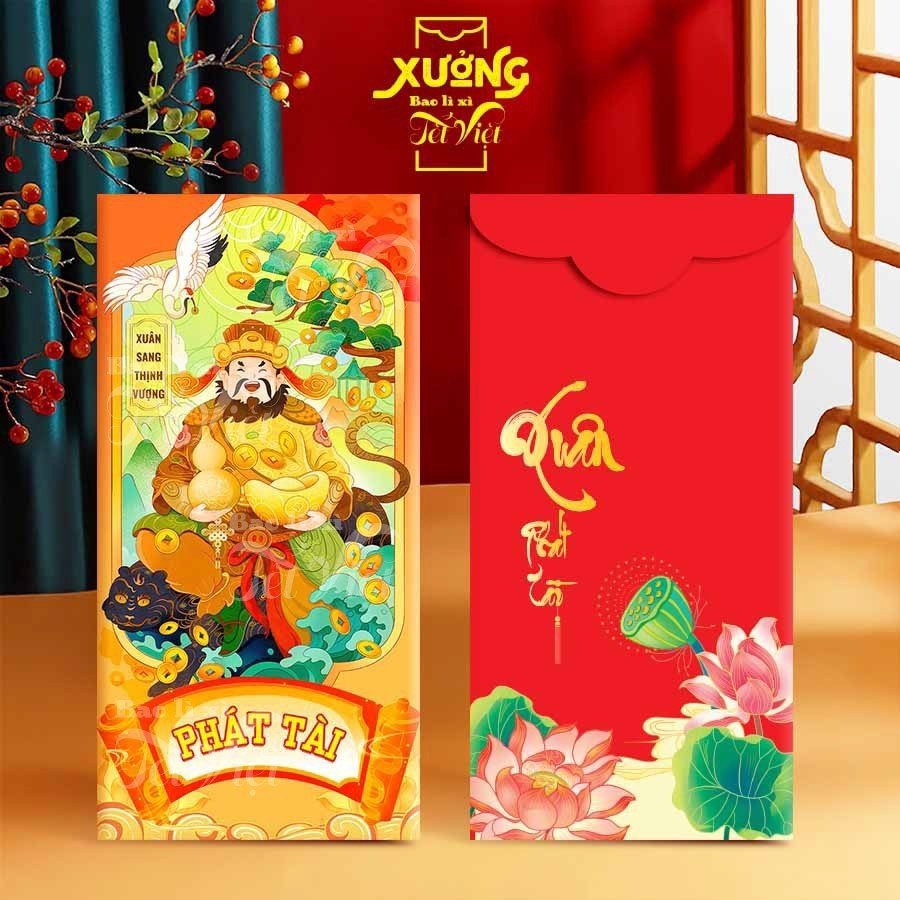 Lì Xì Tết 2024 Sét 10 Cái Bao Lì Xì Phúc Lộc Thọ PUKAPI