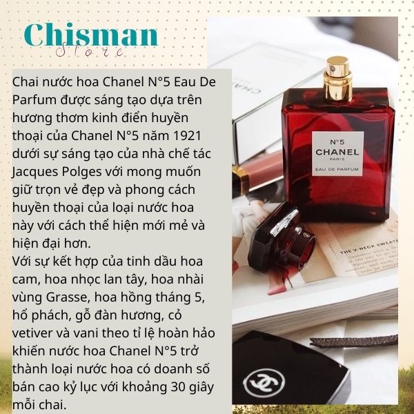 Nước Hoa Nữ CHAN.EL N5 LEAU Đỏ 100ml CH aaaa2 dầu thơm lâu Sang trọng, Quyến rũ và Tinh tế MGT Perfume