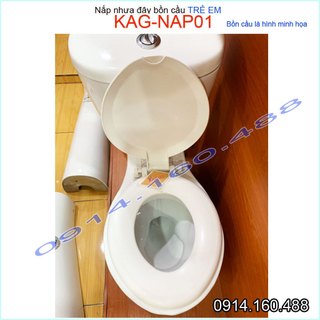 Nắp bồn cầu trẻ em KAG-NAP01 phổ thông, nắp đậy xí bệt mầm non Thiên Thanh Dolacera trường mẫu giáo 35x30cm
