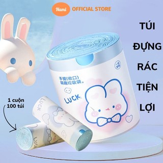 Túi Đựng Rác Nami Dày Dặn Cỡ Lớn Tiện Lợi Tự Phân Hủy Có Dây Kéo Cuộn 100 Chiếc