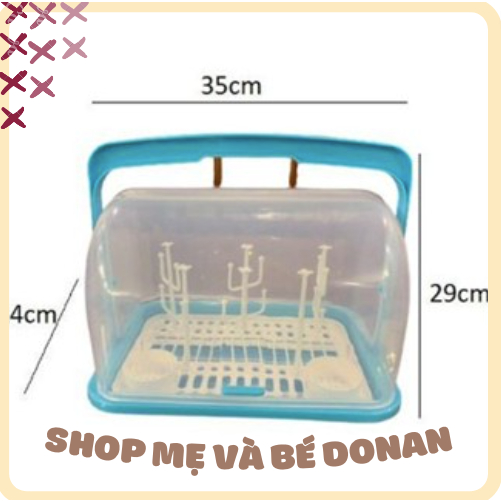 Giá úp bình sữa CÓ NẮP khay úp núm vú ly cốc hình cây cao cấp vệ sinh an toàn cho bé sơ sinh, Mẹ bé Donan